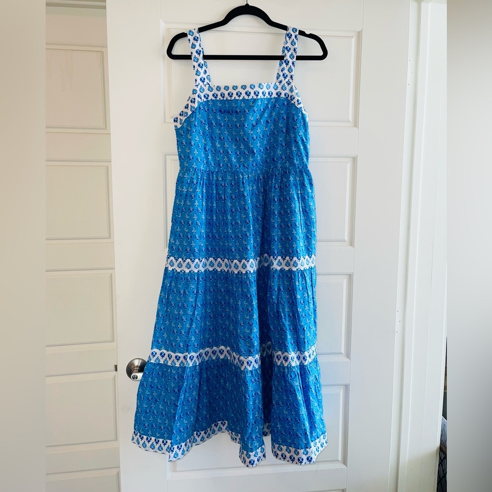 J Crew Blue Midi Dress Size 8 NWT